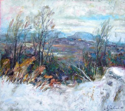 Mnnewaska mountains 75cmx85cm Oil on Canvas 2010
