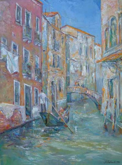 Venice Street 48x36 Oil On Canvas 2005