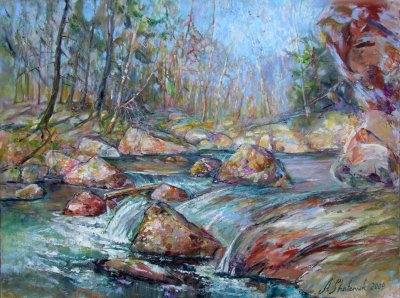 Seven lakes creek 36x48 Oil on Canvas 2009