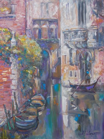 Venice channel 48x36 Oil on Canvas 2009